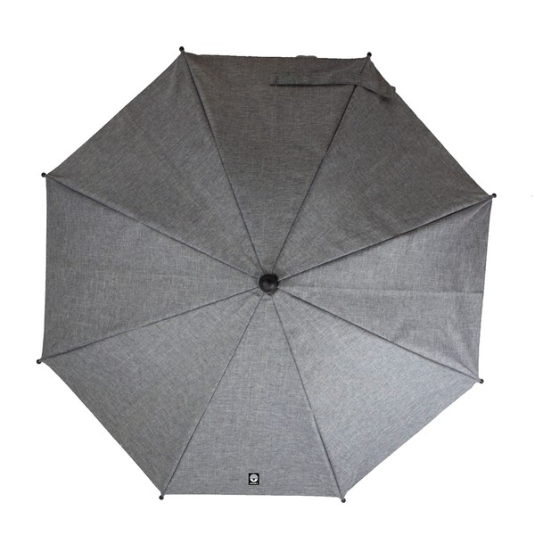 Dooky Parasol/ Umbrella for Pram/ Stroller/ Pushchair, UPF 50+ UV Protection, 180 Degree Flexibility with Duo Flex Technology, Wind and Waterproof, 100 Percent Polyester, 76 cm Span, Grey Melange