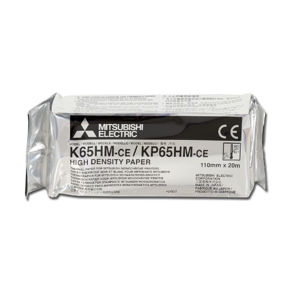 MITSUBISHI K65HM-CE/KP65HM-CE Ultrasound Paper, Monochrome B/W Printing, High Density and