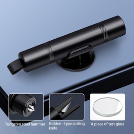 TBTA 2-in-1 car Safety Hammer, Emergency Escape Tool, Capable of Breaking car Windows and Cutting seat Belts in Emergency situations, Suitable for Land and Underwater Rescue Work, 3.6 inches, Black