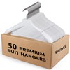 Suit Hangers for Men 50 Pack, White Coat Hangers Extra
