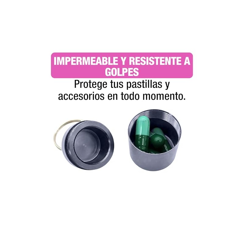 Mini Pastillero Portátil De Aluminio Llavero De Bolsillo