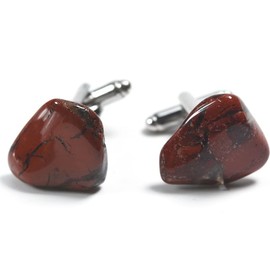 Custom Brecciated Jasper Stone Cufflinks - 1 Set