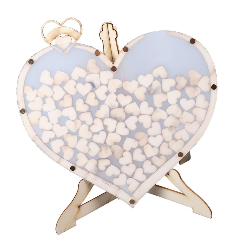 Wooden Wedding Frame Guest Book Drop Box with Stand 80
