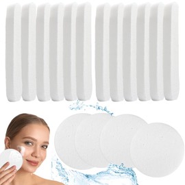 Tegelrying Facial Sponge Compressed,60 Pcs PVA Professional Makeup Removal Wash Round Face Sponges Spa Pads Exfoliating Cleansing for Women,White
