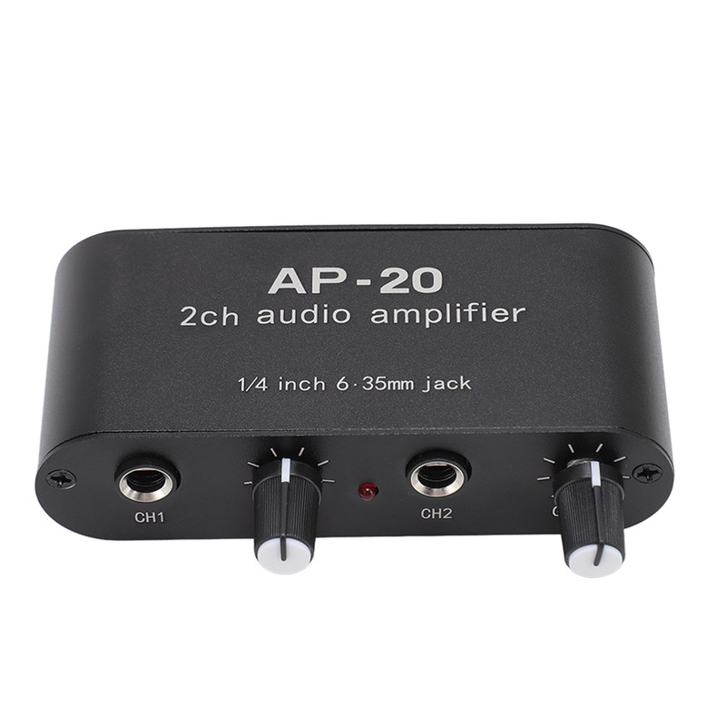 2 Channel Sound Amplifier Balanced 1/4 Inch 6.35mm Gain Independent
