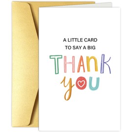 Obbyidk Funny Thank You Card for Women Men, Cute Thank You Card for Him Her, Appreciation Card for Teacher Friend Boss, A Little Card to Say A Big Thank You