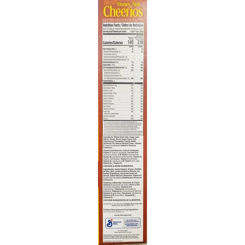 General Mills Honey Nut Cheerios Large Size General Mills Honey