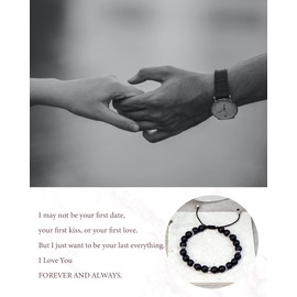 GLOQUAT To My Son Bracelet from Mom, Son Gifts from Mom Dad Mother, Son Bracelets for Birthday Christmas Graduation Gift for Son Gifts, Gift Ideas Black