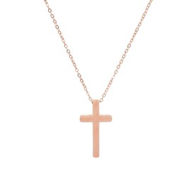 JJDreams Cross Pendant Necklace Titanium Necklace Crucifix Cross Catholic Crosses with Necklace for Men Women,Rose Gold