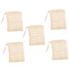 Minkissy 25pcs Exfoliating Soap Pouch Natural Cotton Linen Foaming Net