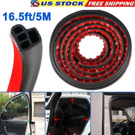 DONWELL For Toyota 16.5FT Car Door Soundproofing Seal Rubber Edge Strip Protector