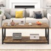 EXCEFUR Modern Coffee Table, Rustic Wood and Metal Living Room