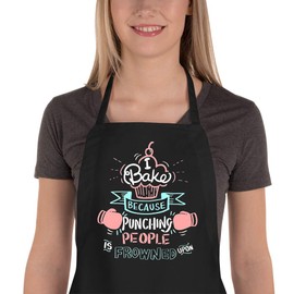 Funny Baking Aprons for Women Men, Cute Baking Gifts for Bakers, Kitchen Cooking Aprons with 2 Pockets, Birthday Housewarming Mother's Day Gift for Mum Wife Sister Aunt Grandma