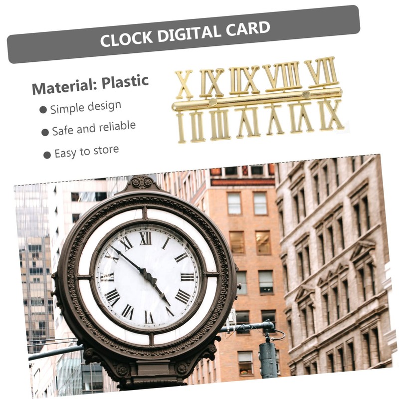 LALAFINA 6pcs DIY Digital Clock Numeral Kit Arabic Roman Replacement