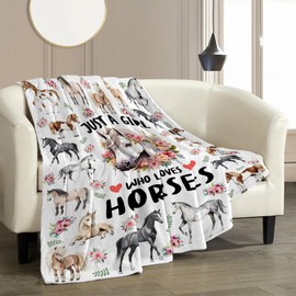 Horse Gift For Girl, Horses Blanket 50 x 60 inch, Ideal Horses Gifts for Girls, Horse Gift For Horse Lover, Knight's Gifts