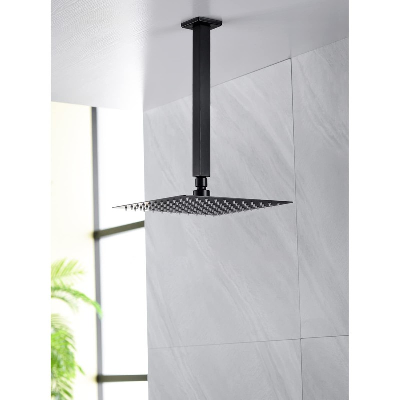 Anpean 12 Inch Square Ceiling Mounted Shower Arm and Flange,