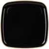 Black Gold Rim Square Organic Plastic Tray - 14" (Pack
