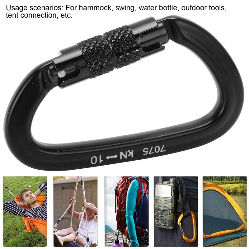 Aluminum Auto Locking Climbing Carabiner Clips Twist Lock DRing Clip