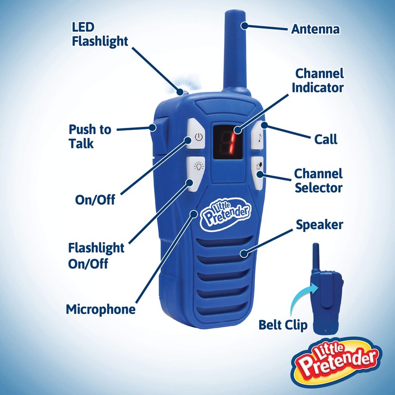 Little Pretender 2 Pack Walkie Talkies For Kids, 2 Mile