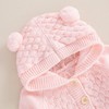 Baby Girl Boy Button Down Hooded Cardigan Winter Warm Sweater