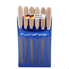 Key Files 6-Piece Made in Germany, File Set Metal Flat Blunt, Flat Point, Triangular, Square, Half-Round, Round File, File Set Key File