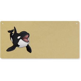 'Happy Orca Whale' Large Wooden Wall Plaque/Door Sign (DP00065270)
