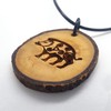Celtic Boar Wooden Pendant Necklace – Engraved Wild Boar Animal