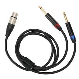 Dual 6.35mm 1/4 Inch to XLR Microphone Cable, Y Splitter for Sound Cards Amplifiers Mic (2m)