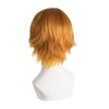 MapofBeauty Cosplay Costume Men's Short Straight Wig (Golden Orange)