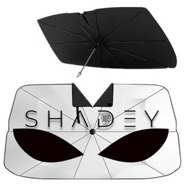 Retractable Car Sunshade for Windshield, Foldable, UV Protection Car Cover, Outdoor Use ((E.T. Eyes) V-Neck Style)