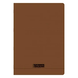 Clairefontaine 18631C - Calligraphe notebook ideal for school, stapled, DIN A4, 21 x 29.7 cm, 24 sheets, French ruling, 90 g, brown, 1 piece