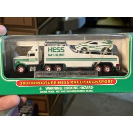 Hess 2001 Mini  Hess RACER TRANSPORT & RACECAR:BRAND NEW IN BOX