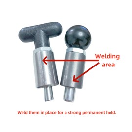 T knob Spring Loaded Pop Pin Spring Loaded Zinc Plated Steel Plunger POP Pull Pin Tire Carrier Pin , Black Plastic T-Handle Knob Round Nut W/Grub Screw Lock. (T-Handle, 3/8" Diameter)