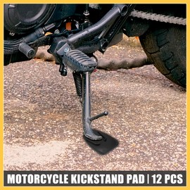 REPAIROCK 12pcs Motorcycle Kickstand Pad Support Plate Pad Parking Stand Side Stand Extension Pad Black Auto Replacement Parts