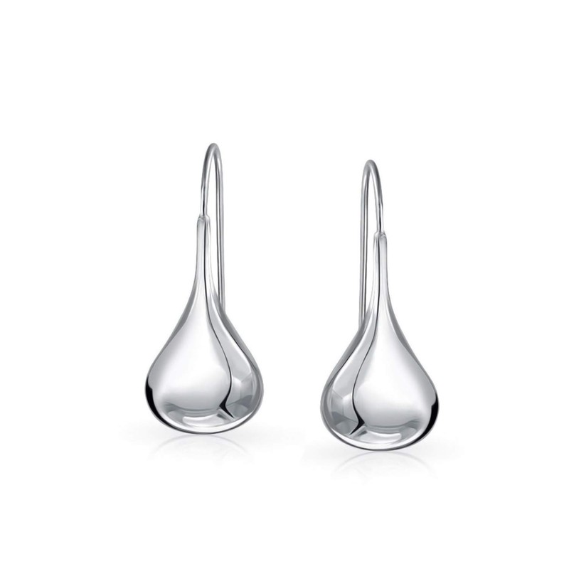Bling Jewelry Polished Teardrop Sterling Silver Drop Hook Earrings