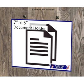 6 Pack 7” x 5” Wall Sign Holder with Hardware Clear Acrylic Notice Advertisement Party Lists Display Horizontal Retail Store Signage Sleeve by Marketing Holders