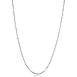 Sterling Silver Round Wheat Chain Necklace (2 mm, 24 inch)