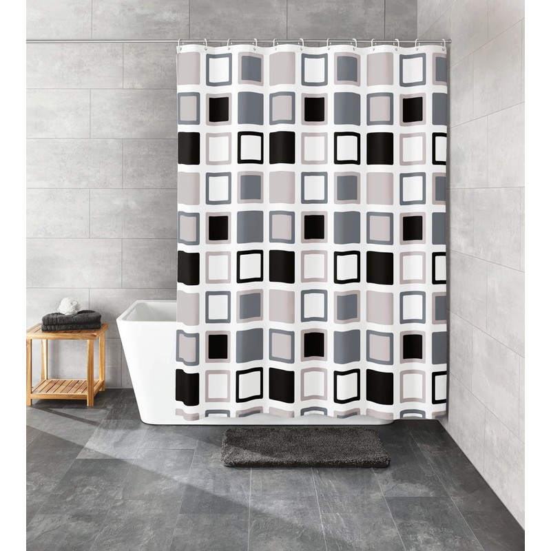 Kleine Wolke Clipper Shower Curtain, 100% PEVA, Anthracite Grey, 200