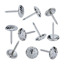 Homdire 200pcs Silver Upholstery Tacks, 7/16 Inch Furniture Tacks for Upholstery, Decorative Tacks for Wood, Upholstery Tacks for Upholstery Decorative, Furniture Sofa DIY