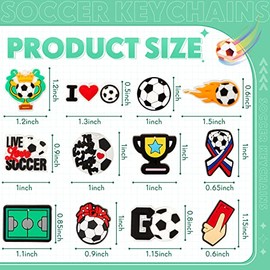 36 Pack Soccer Keychains - Fun Party Favors & Gifts