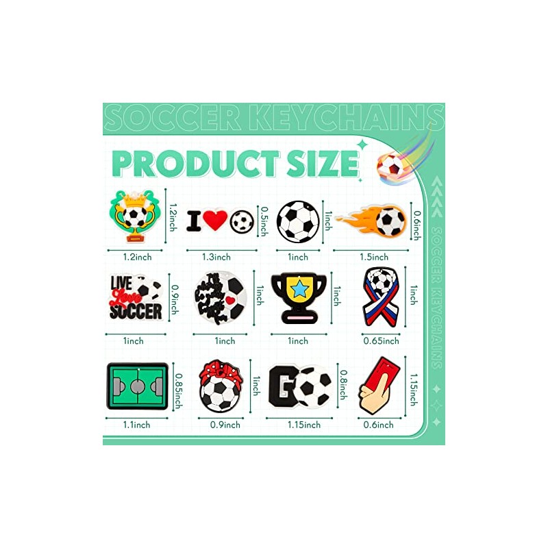 36 Pack Soccer Keychains - Fun Party Favors & Gifts
