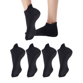 2 Pairs Non Slip Yoga Socks,Anti Slip Skid Socks Grip Socks Cotton Slipper Socks for Women Girls Kids with Grips,for Yoga Ballet Pilates Martial Arts Fitness Dance Barre Workout Sporting Supplies