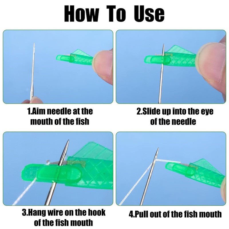 Dinghaole 10 Pcs Fish Mouth Sewing Machine Needle Threader, Automatic