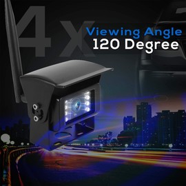 Pyle Waterproof Car Parking Rear View Reverse Safety Vehicle Monitor System w/Quad View 7” Video LCD, DVR Recording, Night Vision Wireless Backup Rearview Dash Camera - Remote Control