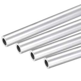 TOP-VIGOR 4Pcs 6063 Aluminum Round Tube, 6mm OD 3mm ID 250mm Length Seamless Aluminum Straight Tubing Metal Pipe for Industry DIY Projects