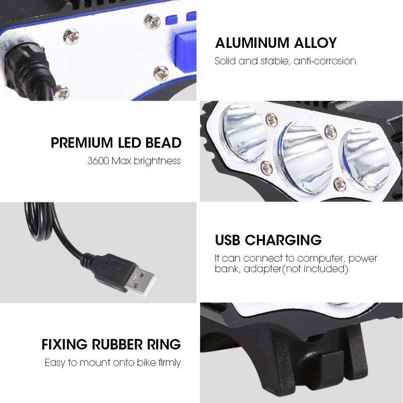 3600LM USB LED Bike Bicycle Headlight Front Lamp for Outdoor