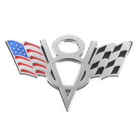 C-FUNN Metal V8 American Flag Motorcycle Decoration Stickers Car Emblem Badge Decals