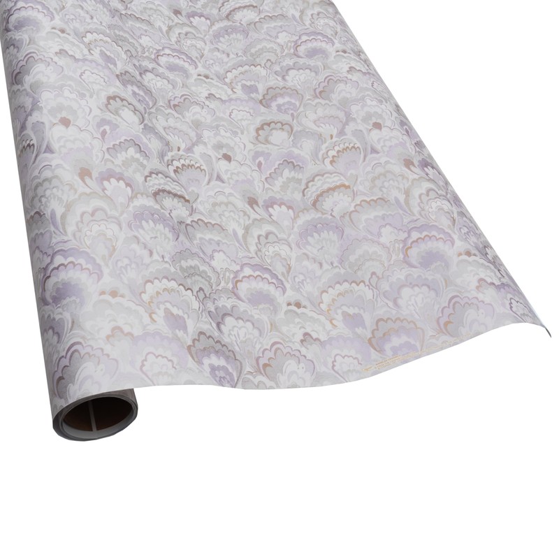 Caspari Marbled Ceramica Silver & Lavender Roll Wrap - includes