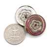 Craftisum 20 pcs Enamel Camellia Pink Shiny Powders Metal Shank
