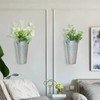 Kisangel 2pcs Iron Wall-Mounted Flower Pots Galvanized Hanging for Decorative